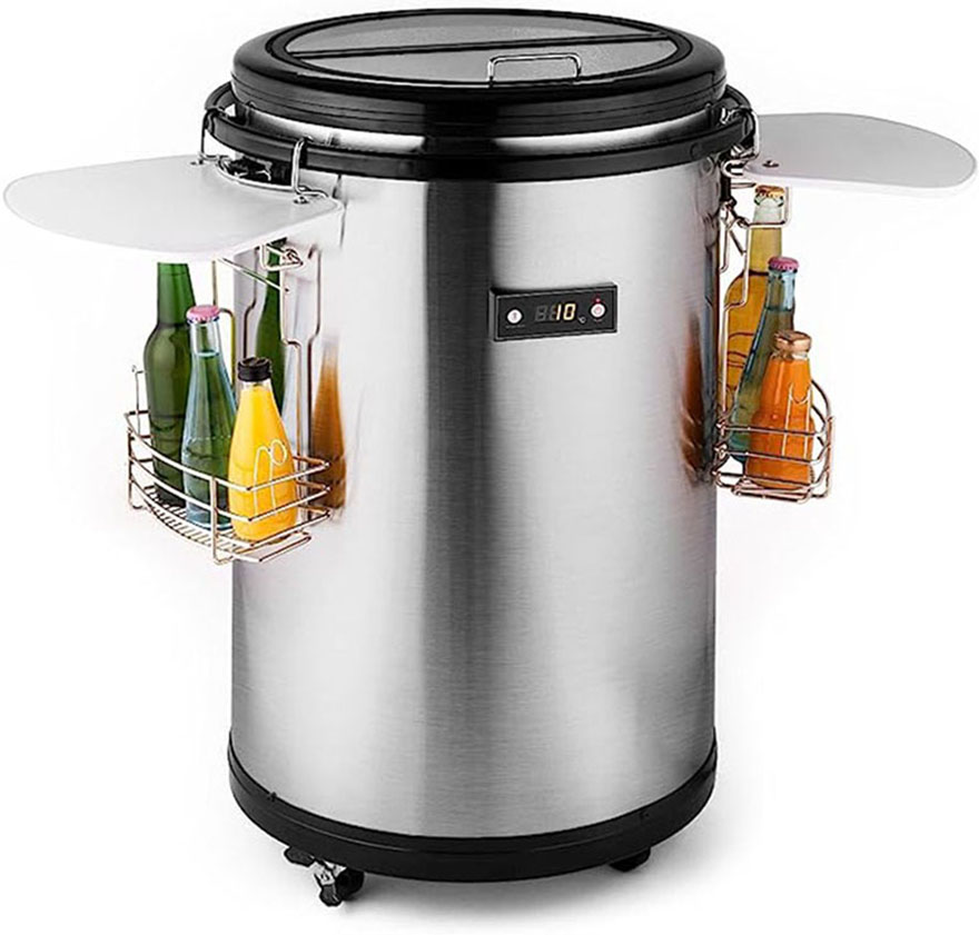 mobile stainless steel mini bar beverage station with sheels for party